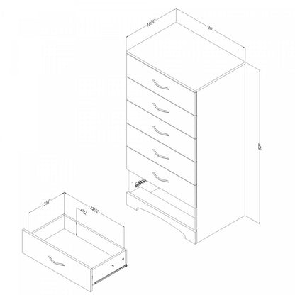 Commode 6 tiroirs Step One - Chêne gris | Commode 6 tiroirs Step One - Chêne gris