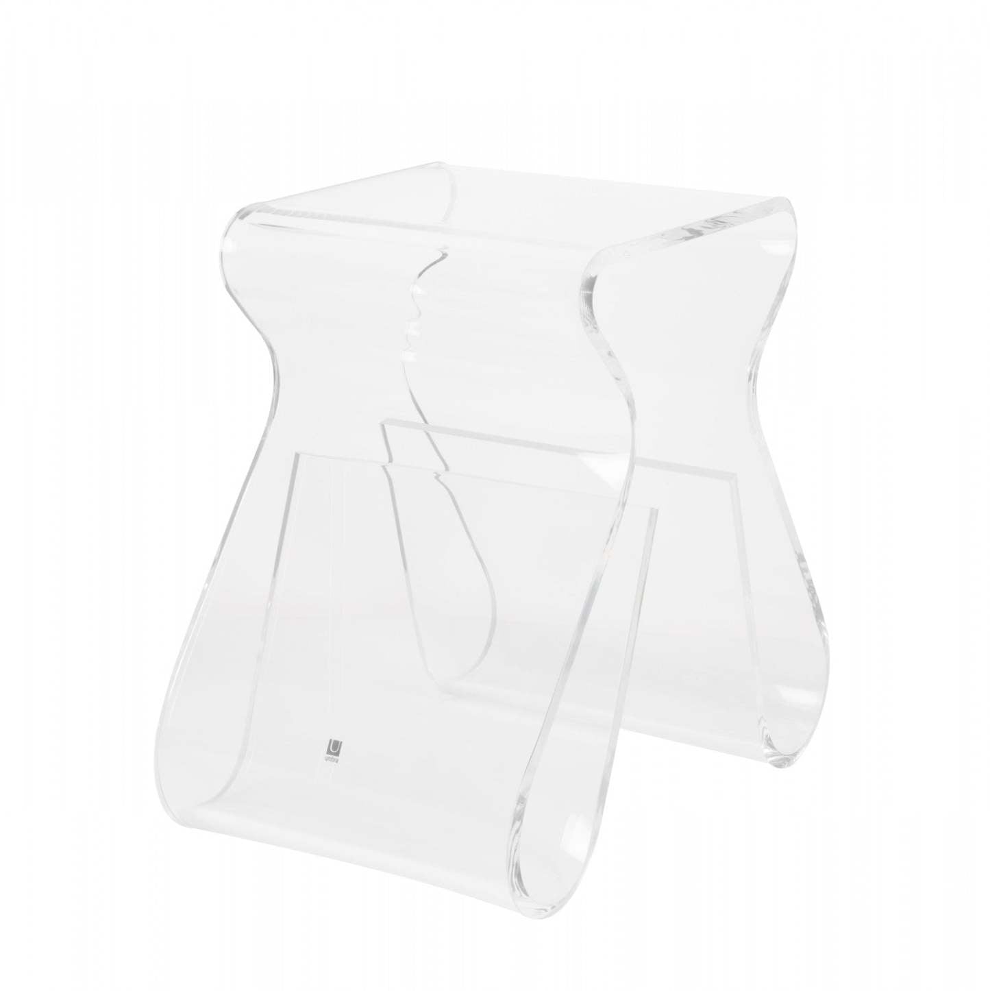 Umbra Modern Acrylique Magino Magazine Rack End Table|Table de bout moderne Magino de Umbra en acrylique avec support à magazines