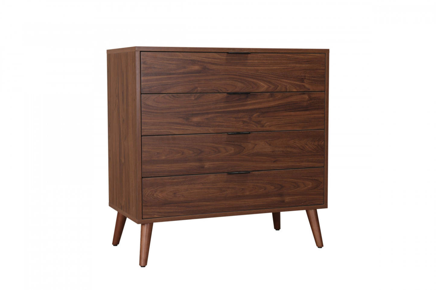 Commode Flashby avec 4 tiroirs - Faux noyer | Commode Flashby Avec 4 Tiroirs - Faux Noyer