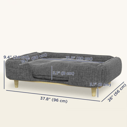 Pawhut Canapé surélevé pour chien de grande taille, canapé amovible et lavable pour animal de compagnie.