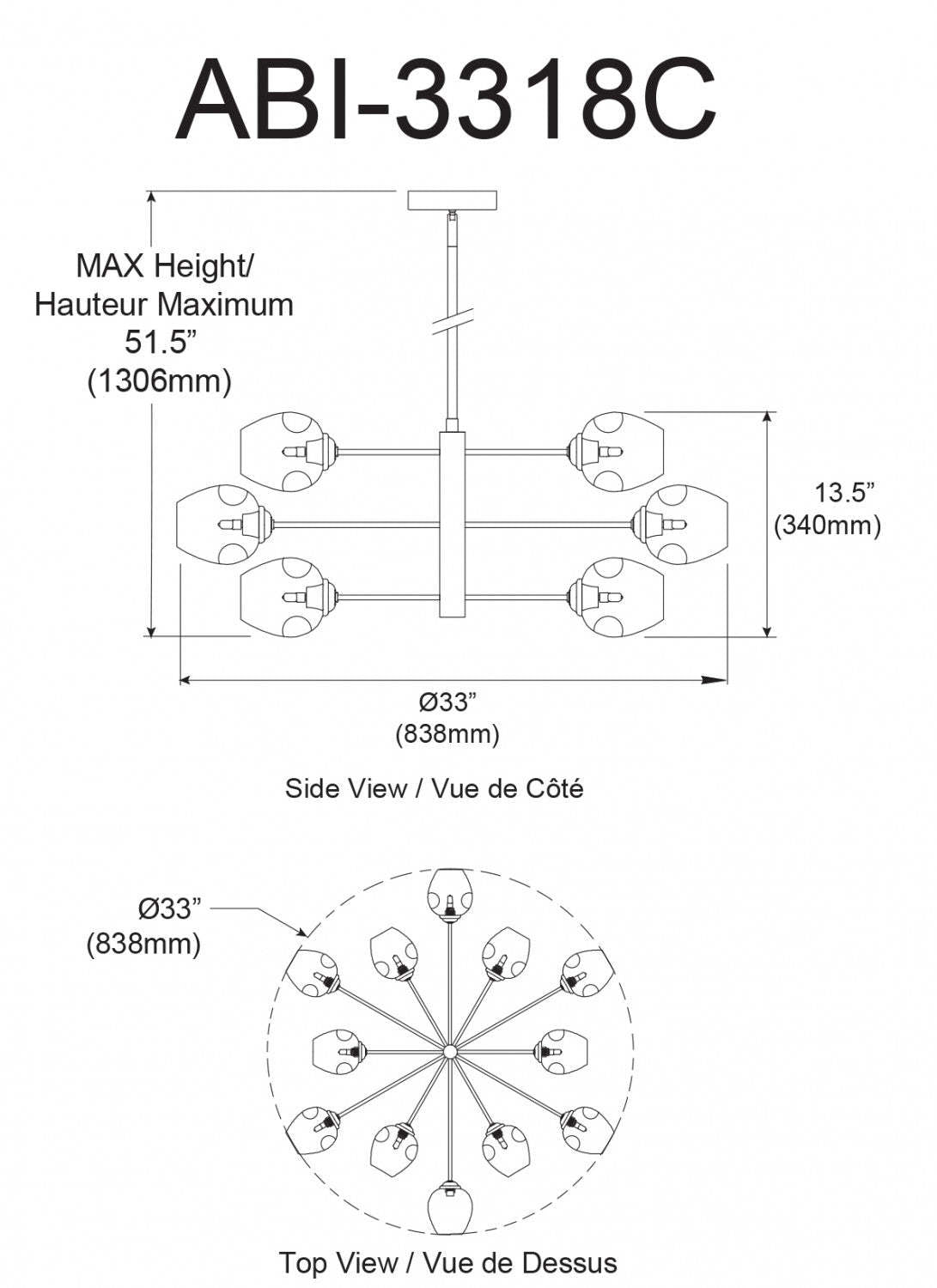 Dainolite Abii 18 Light Chandelier Vintage Bronze Finish Champagne Glass Lamp|Lustre Abii de Dainolite en verre champagne, avec fini bronze rétro et 18 ampoules