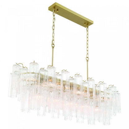 Sophia 16 Light Island, Laiton Avec Verre Incolore De Style Tronchi Lampe | Suspension D'ilot A 16 lampes Sophia, Laiton Avec Verre Incolore De Style Tronchi