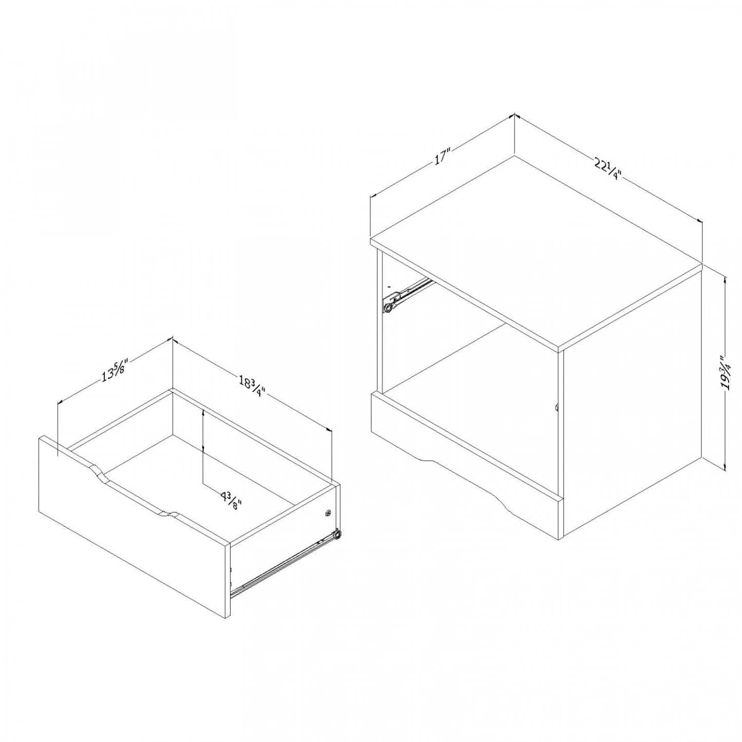 Table de nuit Holland - chêne noir|Holland Nightstand - Black Oak
