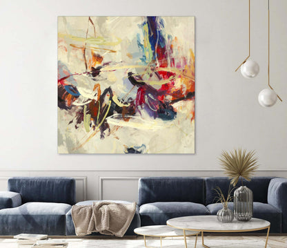 Œuvre d'art murale géante « Positive Energy III » 72 x 72