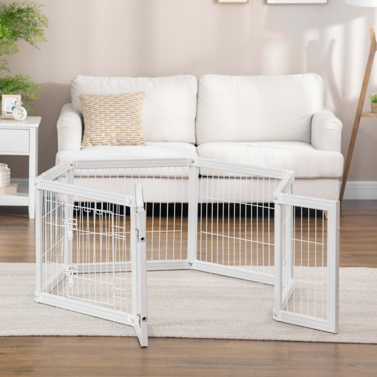 Pawhut Parc Pour Animaux De 24,5 Enclos D'exercice Pour Chien A 6 Panneaux, Cloture De Mise Bas Pli