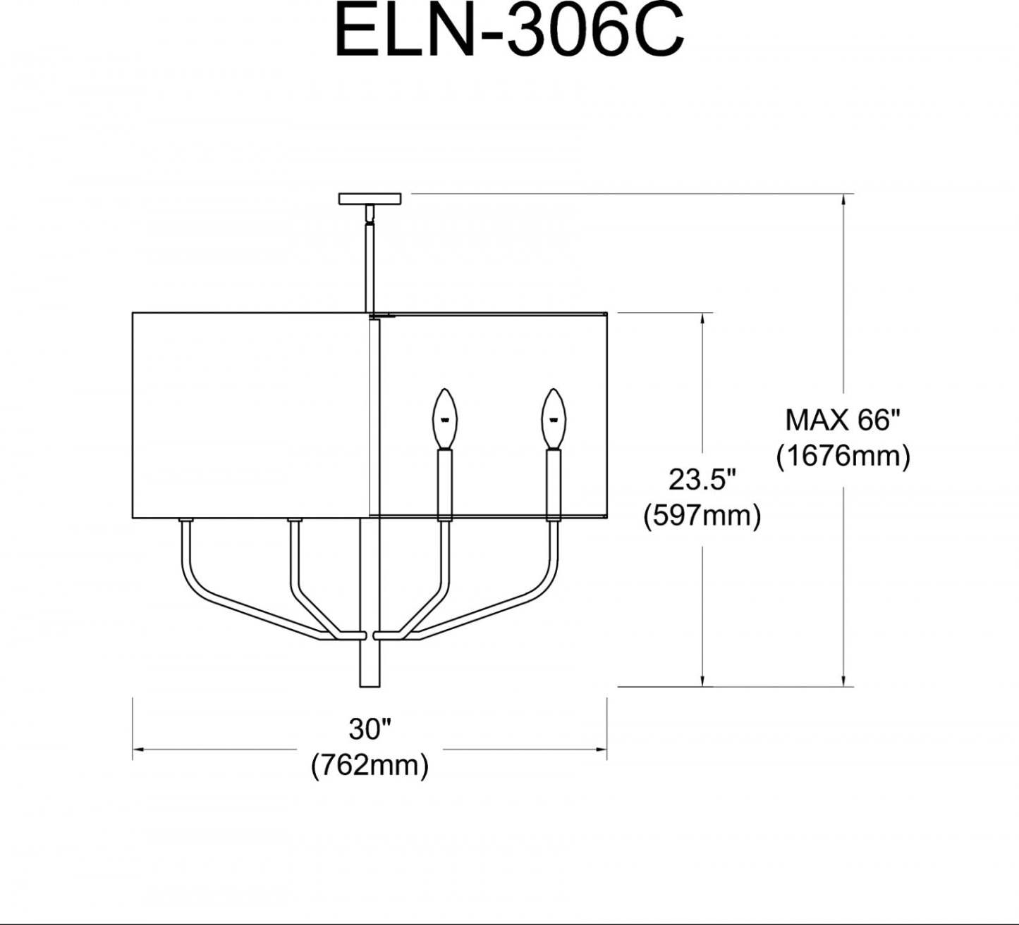 Dainolite Eleanor 6 Light Pendant Matte Black White Shade Lamp|Luminaire suspendu Eleanor de Dainolite avec abat-jour blanc, fini noir mat et 6 ampoules