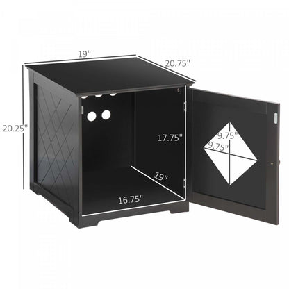 Pawhut Table D'extremite Pour Bac A Litiere, Toilettes Interieurs Pour Chats Avec Porte Magnétique,