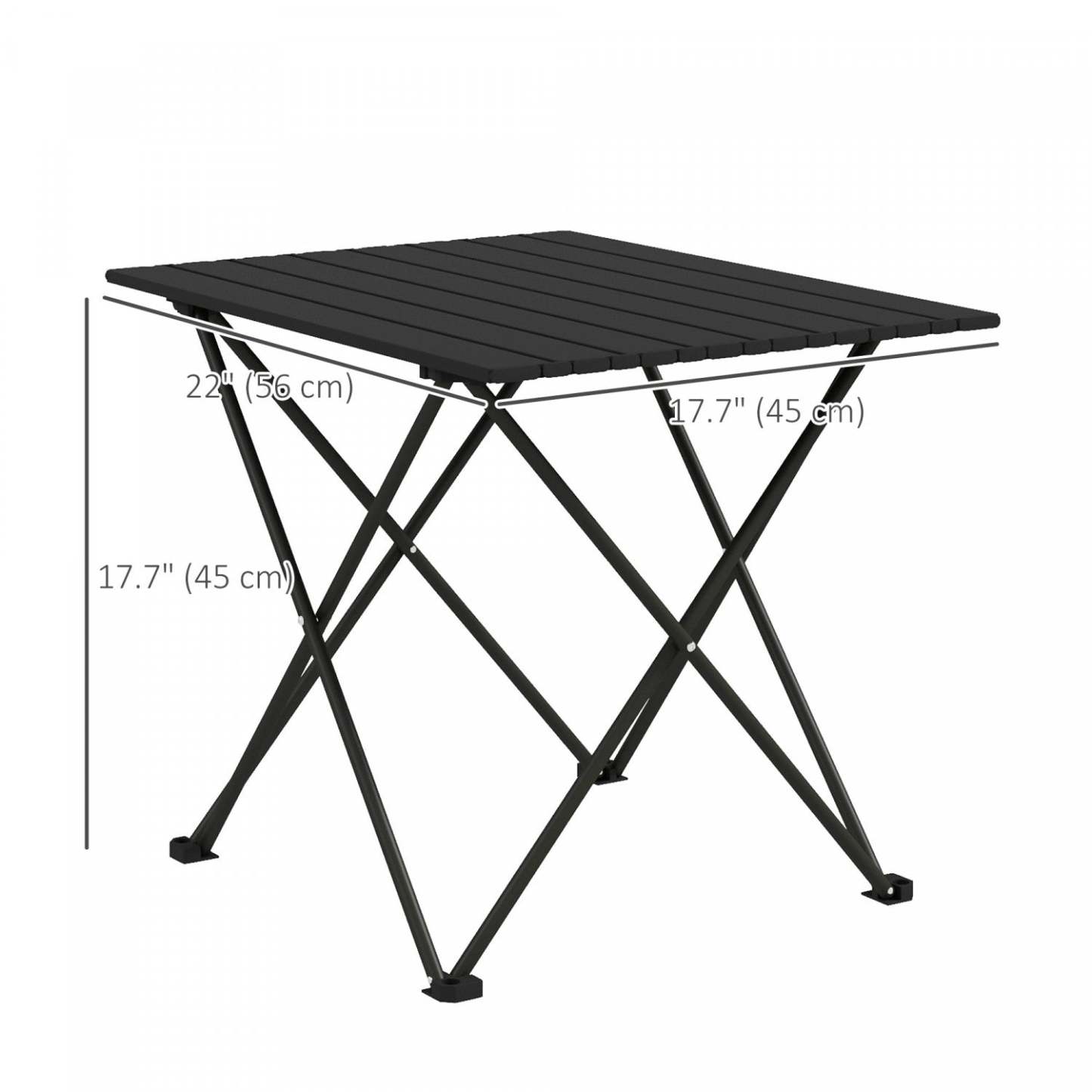 Table de camping pliante Outsunny, table de pique-nique portable avec sac de transport, noire