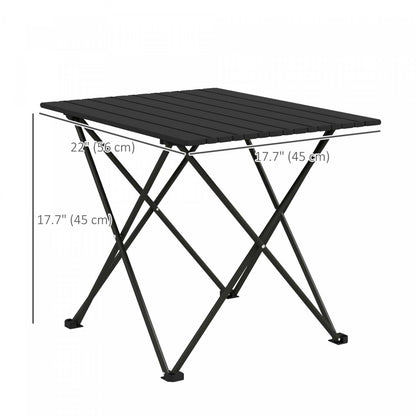 Table de camping pliante Outsunny, table de pique-nique portable avec sac de transport, noire