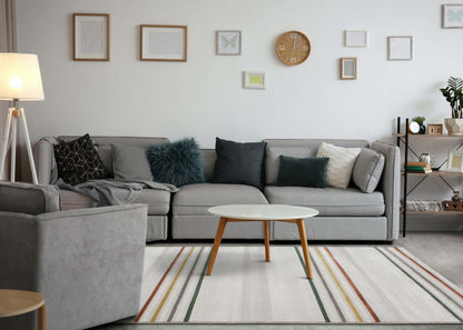 Tapis rayé multicolore London - 7'10 x 10'6|Carpette London à rayures multicolores - 7 pi 10 po x 10 pi 6 po