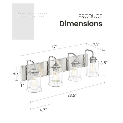 Appliques murales modernes à 3/4/5/6 lumières au-dessus du miroir pour salle de bain