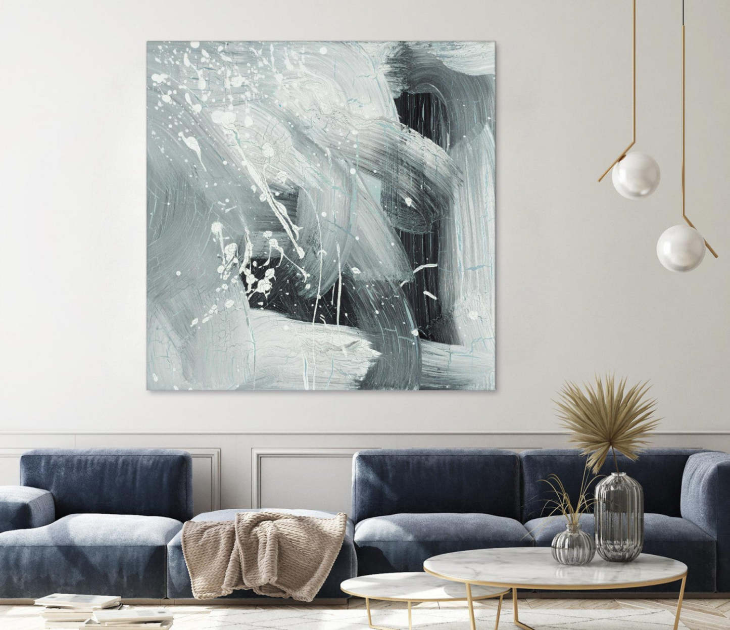 Œuvre d'art murale géante « Petrify Ix » 72 x 72