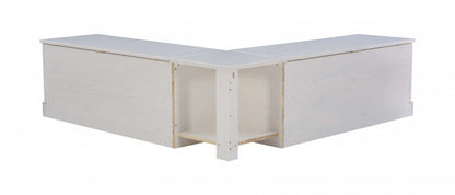 Tobin Dossier Corner Nook Dining Bench - Blanc|Banc de salle à manger en coin Tobin sans dossier - blanc