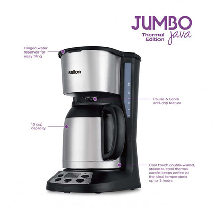 Salton Jumbo Java Coffee Maker Thermal Carafe - FC1667TH|Cafetière Jumbo Java de Salton avec carafe thermique - FC1667TH