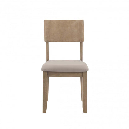 Chaise de salle à manger en tissu d'apparence lin gris Jorissen - Ensemble de 2|Chaise de salle à manger Jorissen en tissu d'apparence lin gris - ensemble de 2