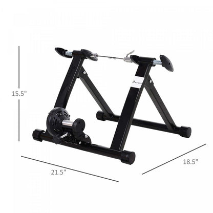 Soozier Velo Interieur Pliable, Support de Vélo Stationnaire pour Exercice, 26-28 &amp; 700c Wh|Soozier Velo Interieur Pliable Magnetique Entraineur D'exercice Convertisseur Velo Support D'entrain