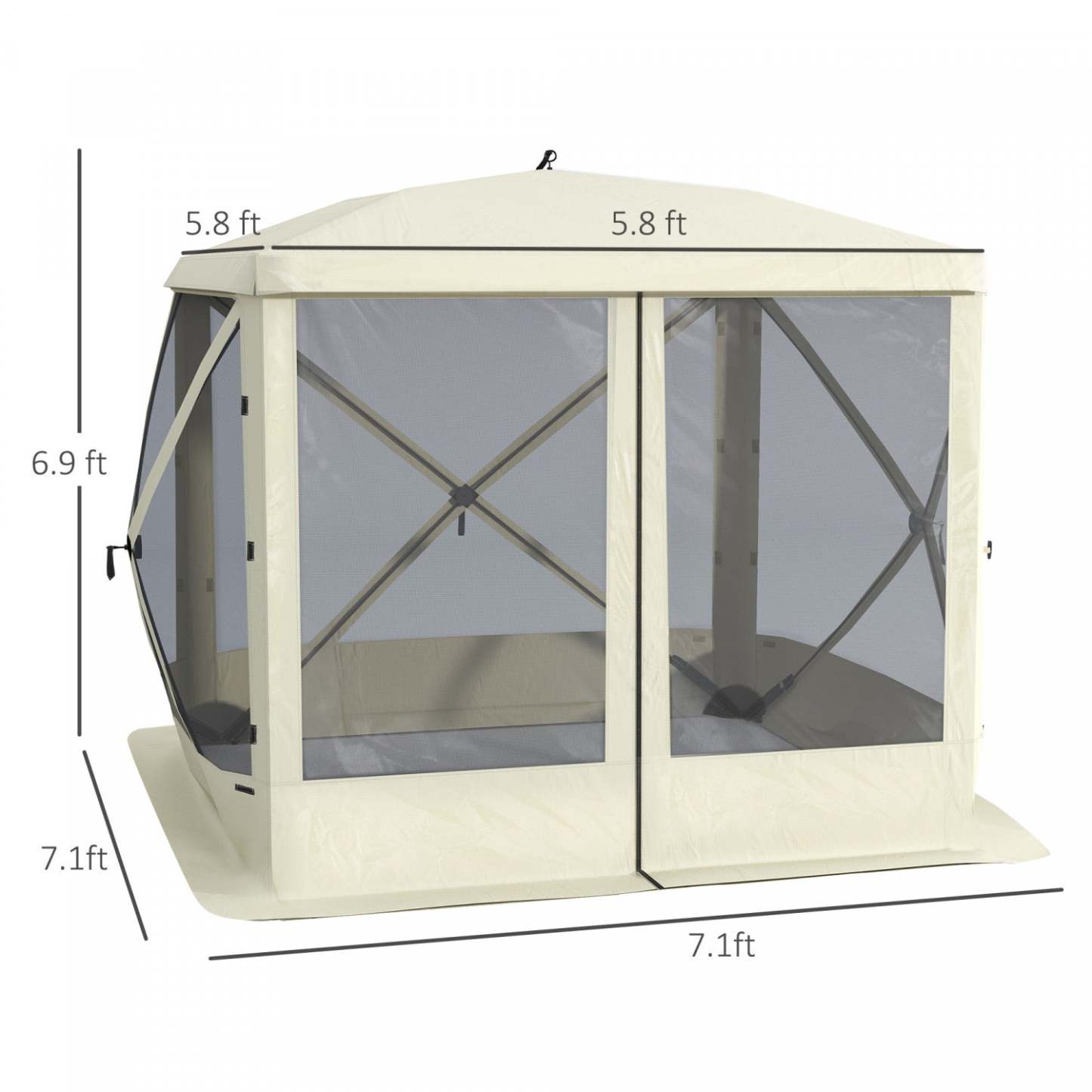 Outsunny Gazebo À Écran Escamotable Tente De Camping Extérieure
