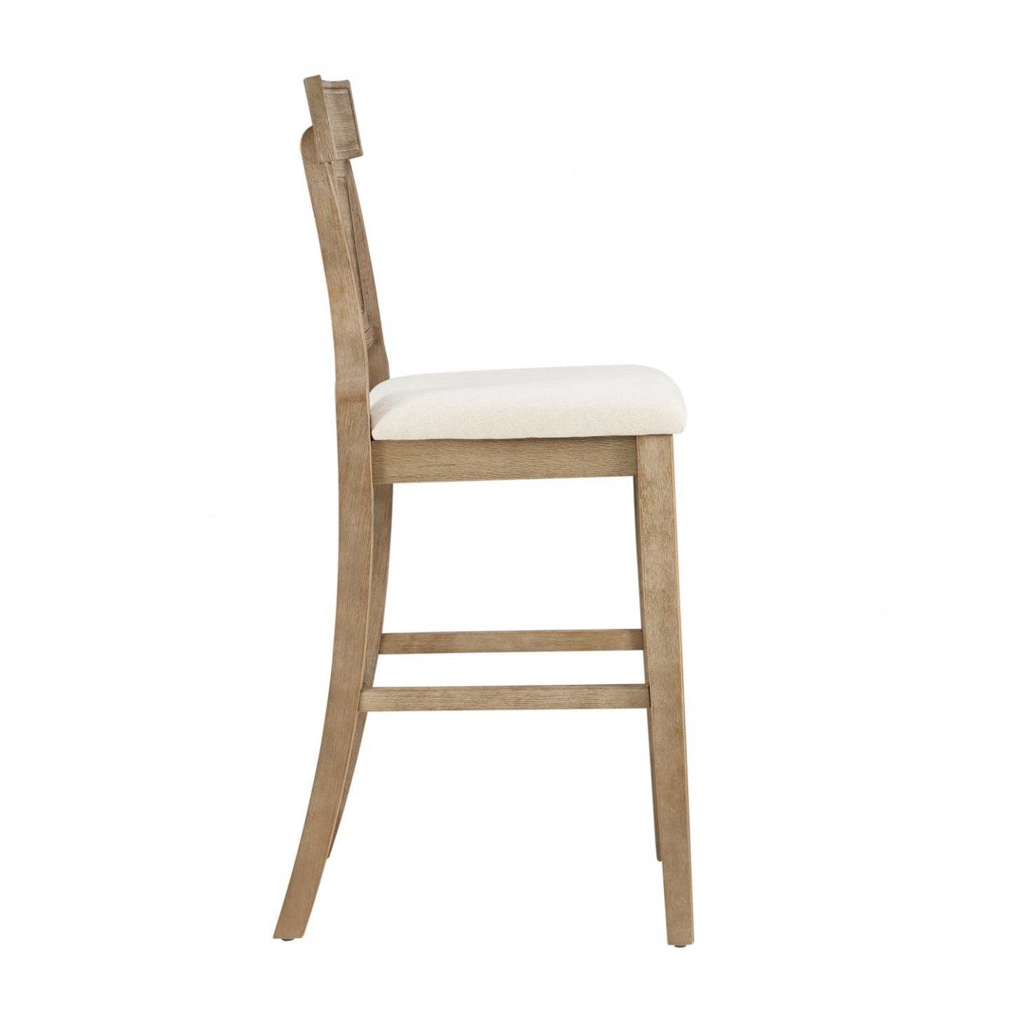 Tabouret de bar en tissu Rylan - Naturel|Tabouret de bar Rylan en tissu - naturel