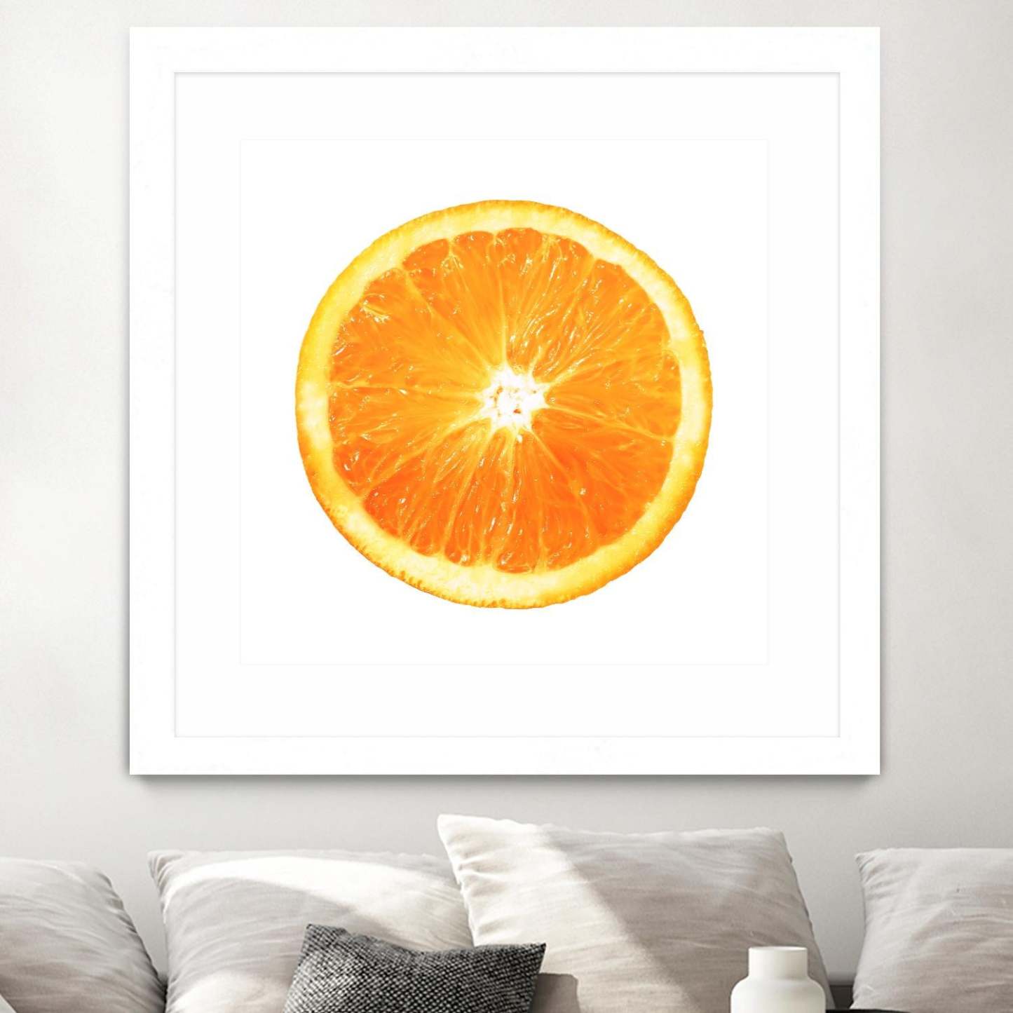 Œuvre d'art murale imprimée blanche et mate « Citrus Cultivar » 30 x 30