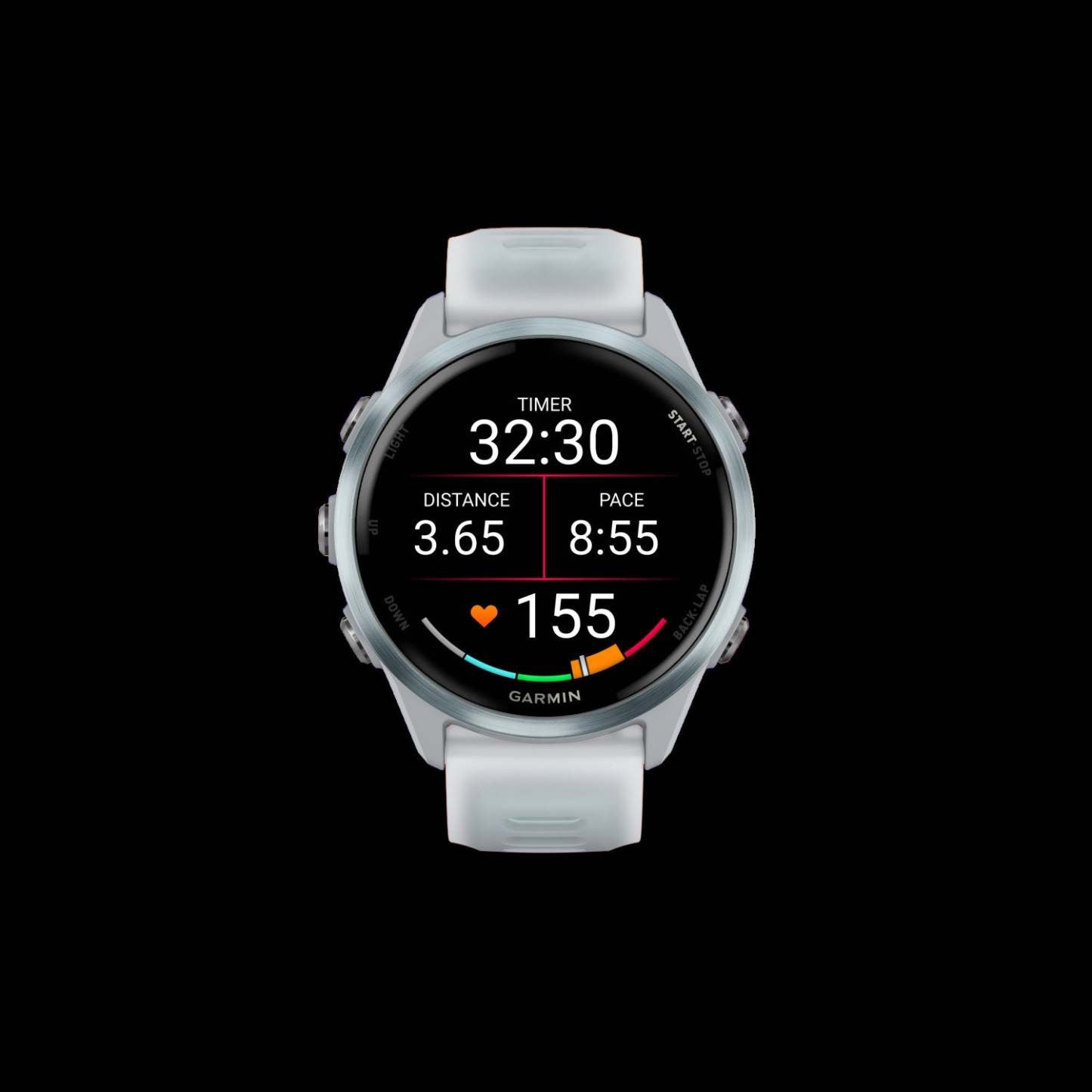 Garmin Forerunner 570 Montre intelligente 42mm, Amoled, Aluminium bleu nuage, Pierre blanche/bleue, Suivi GPS de course, Fitness, Batterie de 10 jours