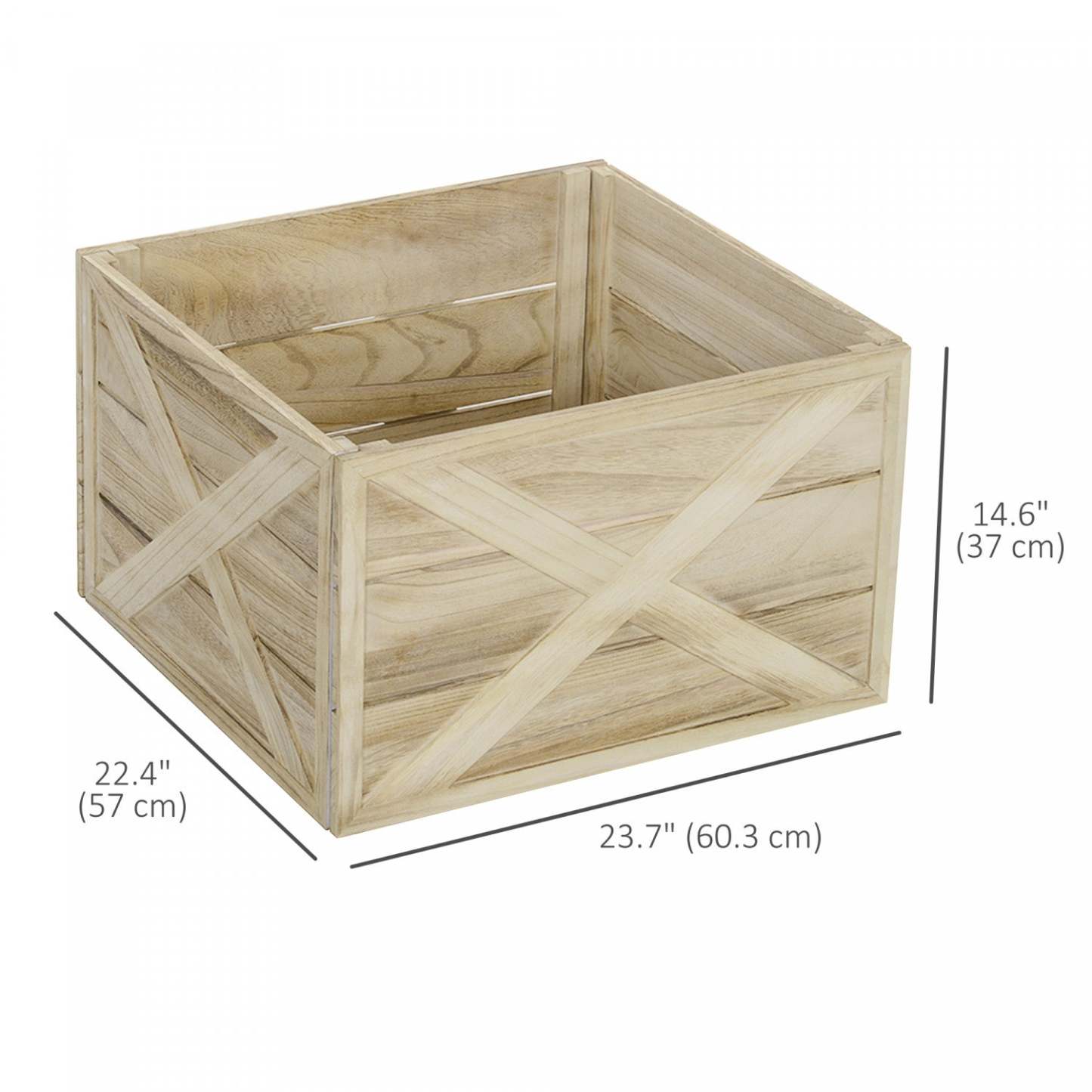 Homcom 24 Wooden Christmas Tree Collar Box Light Distressed Wood Finish|Homcom Boite A Collier D'arbre De Noël En Bois 24 Finition En Bois Vieilli