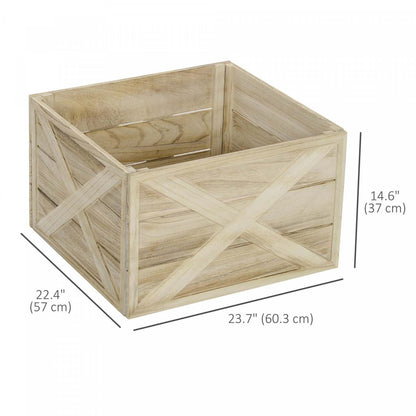 Homcom 24 Wooden Christmas Tree Collar Box Light Distressed Wood Finish|Homcom Boite A Collier D'arbre De Noël En Bois 24 Finition En Bois Vieilli