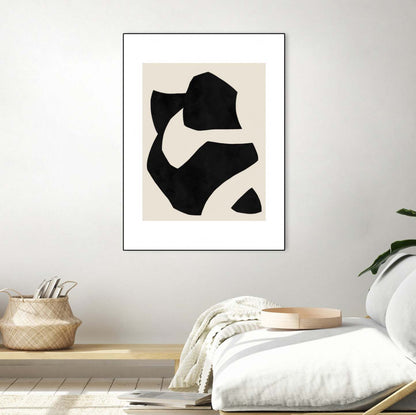 Œuvre d'art murale sur toile encadrée noire « Untilted » 24 x 32