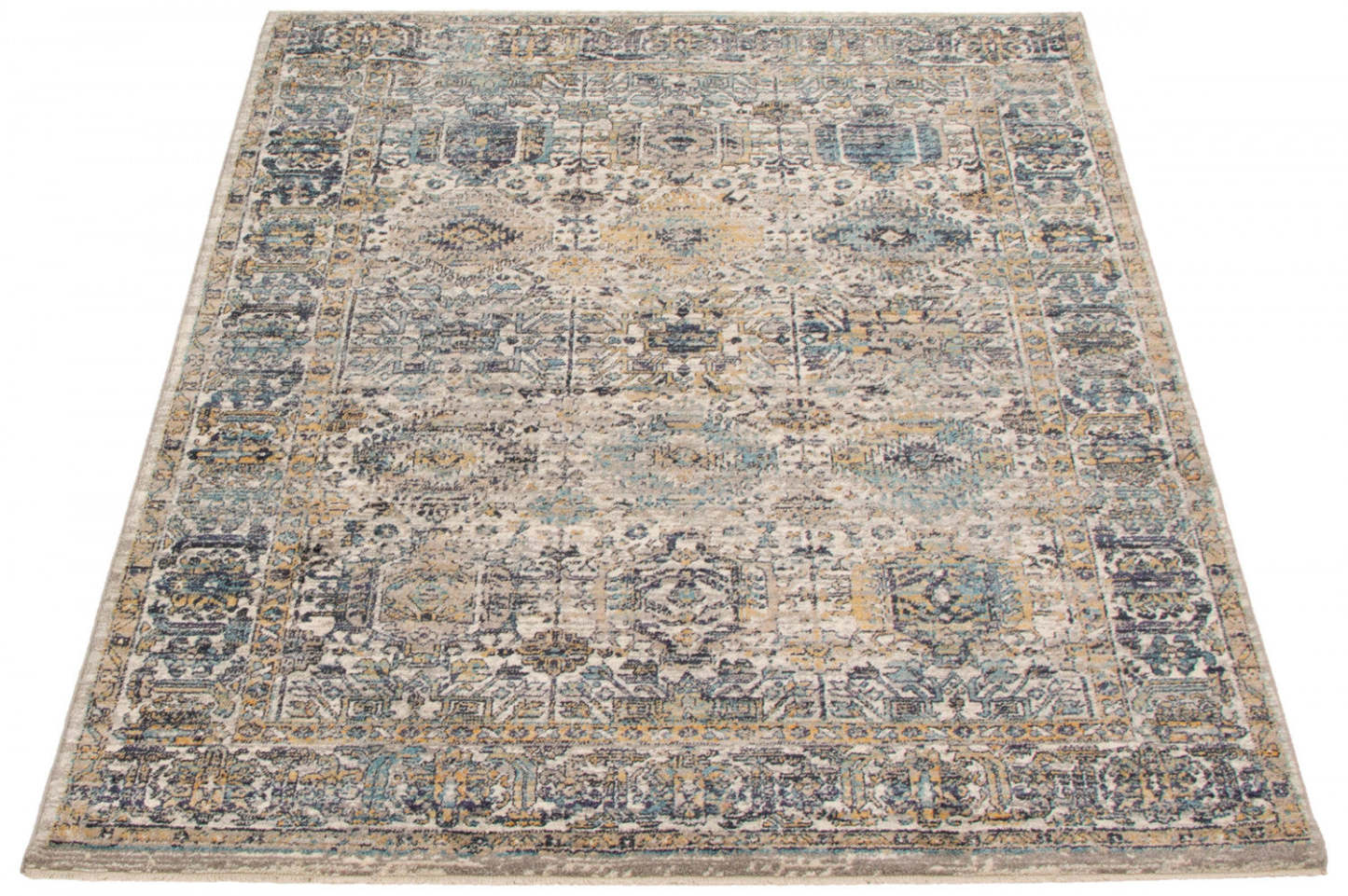 Tapis Bolivar Yalameh bleu-ivoire - 5'3 x 7'6|Carpette Bolivar Yalameh bleu-ivoire - 5 pi 3 pox 7 pi 6 po| D28T7YWW