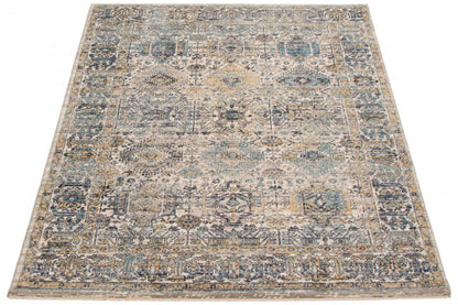 Tapis Bolivar Yalameh bleu-ivoire - 5'3 x 7'6|Carpette Bolivar Yalameh bleu-ivoire - 5 pi 3 pox 7 pi 6 po| D28T7YWW