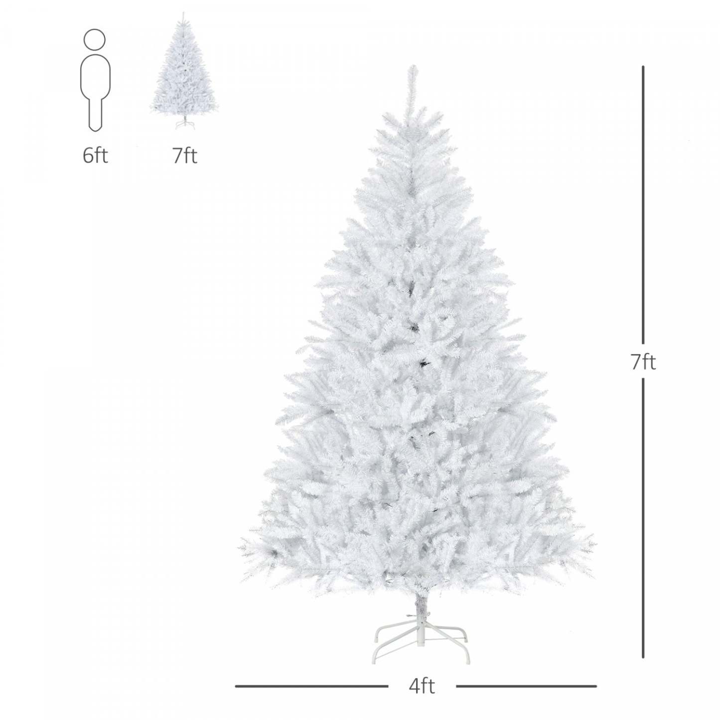Homcom 7ft Artificial Christmas Tree With 1823 Branch Tips|Homcom Arbre De Noël Artificiel De 7 Pieds Avec 1823 Branches