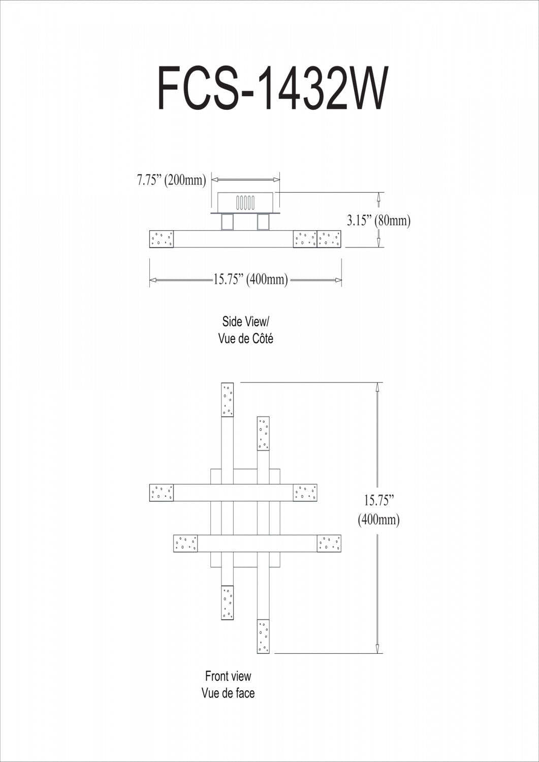 Dainolite Francesca Wall Sconce 24w Polished Chrome Acrylic Diffuser Lamp|Applique murale Francesca de Dainolite en acrylique qui diffuse la lumière, avec fini chromé poli et ampoule de 24 W