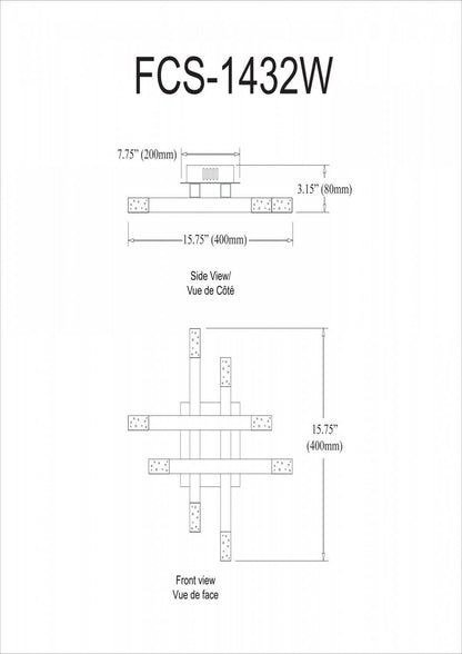 Dainolite Francesca Wall Sconce 24w Matte Black Acrylique Diffuseur Lampe|Applique murale Francesca de Dainolite en acrylique qui diffuse la lumière, avec fini noir mat et ampoule de 24 W