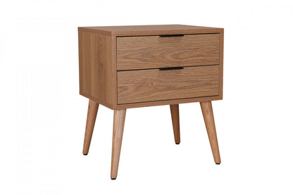 Table de nuit Flashby avec 2 tiroirs - Faux bois naturel | Table De Nuit Flashby Avec 2 Tiroirs - Faux Bois Naturel