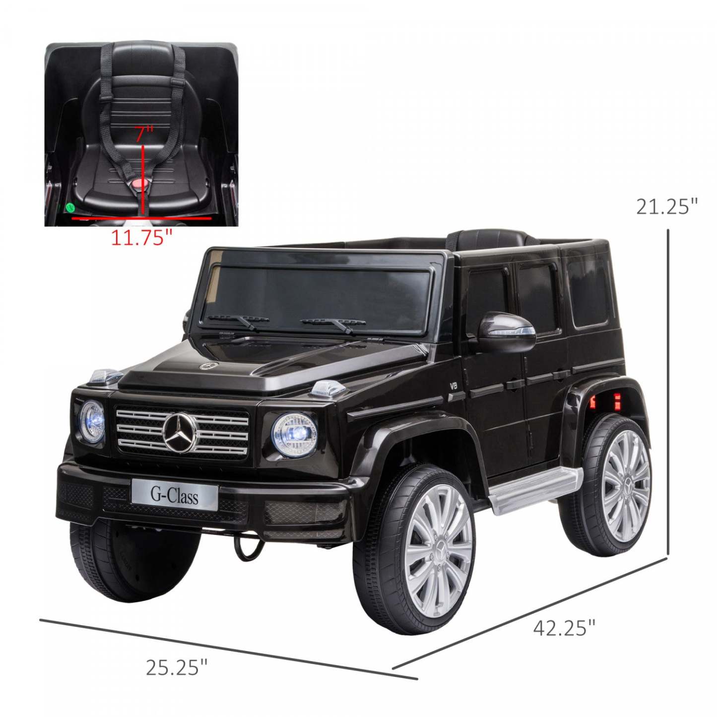 Aosom Compatible 12v Batterie Alimentée Voiture Électrique Pour Enfants Mercedes Benz G500 Jouet Avec Télécommande | Aosom Jouet Électrique Mercedes Benz G500 Pour Enfants À Piles 12v Compatible Avec Télécommande Pare