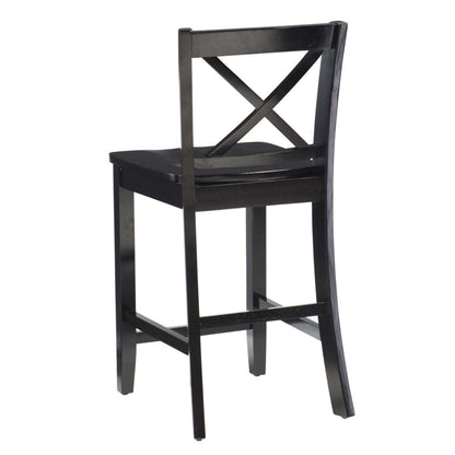 Tabouret Torino X-Back Counter-Height - Noir|Tabouret Torino de hauteur comptoir avec dossier en X - noir
