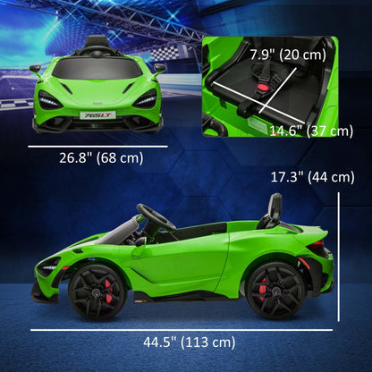 Qaba Mclaren 765lt Voiture Electrique 12 V Sous Licence Pour Enfants, Alimentée Par Batterie, Avec P