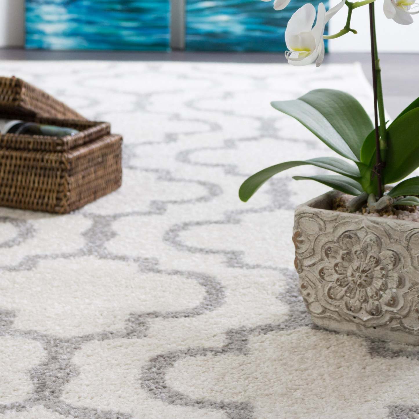 Tapis Lav Lat Blanc 4x6|Carpette Lav blanche 4 x 6|D80GF9JQ