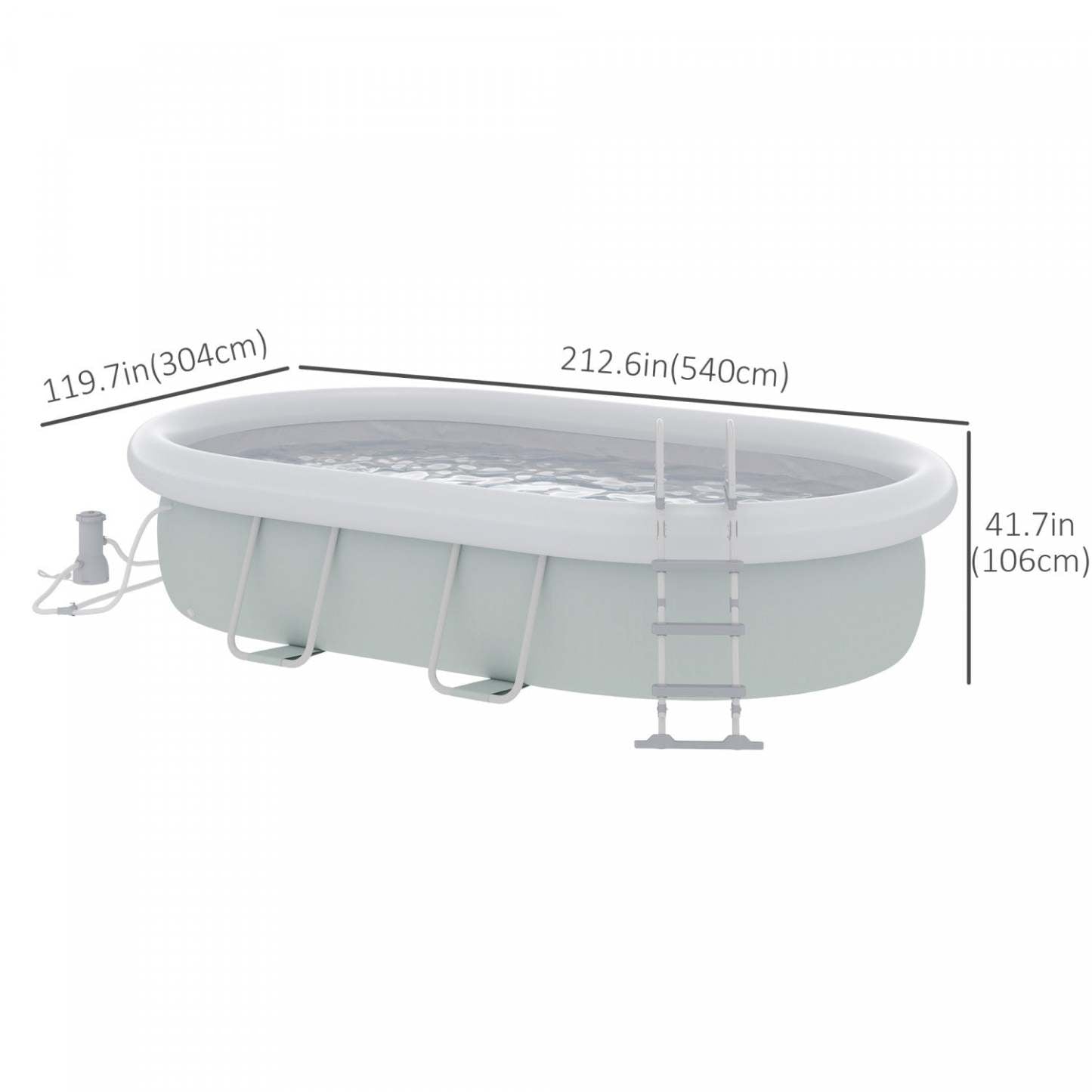 Outsunny Piscine Hors Sol, Piscine À Cadre Rectangulaire Non Gonflable