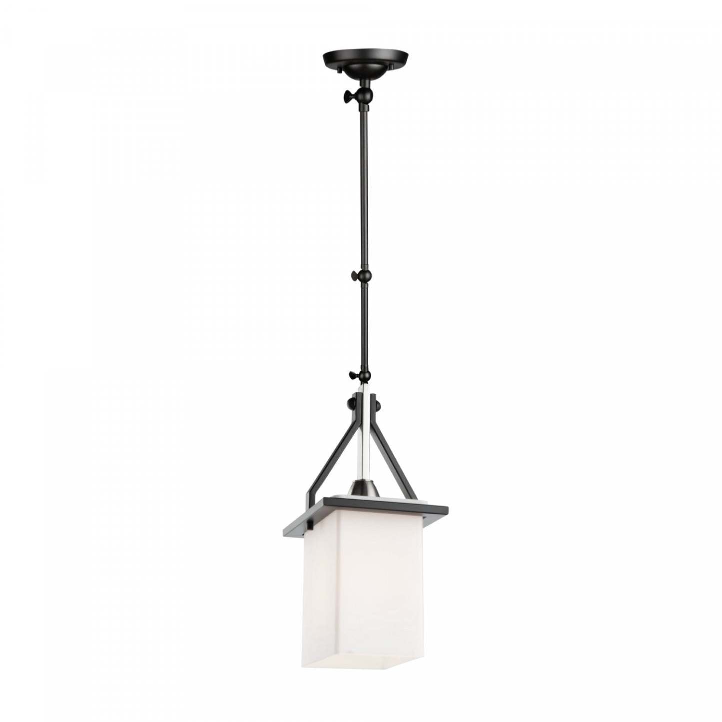 Brydon applique murale rectangulaire noir et nickel brossé à 1 ampoule|Luminaire suspendu de style applique murale rectangulaire Brydon noir et nickel brossé à 1 ampoule|D06HOCPN