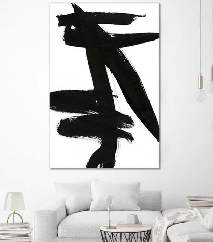 Œuvre d'art murale « Composition en noir et blanc 9 » 72 x 48 cm