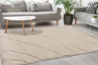 Napa Curves Shag Area Rug - 7'10 x 10'10|Carpette à poil long Napa à motifs de courbes - 7 pi 10 po x 10 pi 10 po