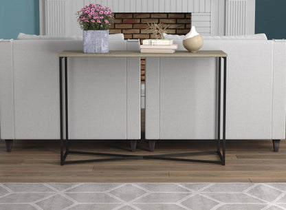 Table console 44" - Taupe foncé avec base en métal noir | Console de 44 po - taupe foncé avec base en métal noir