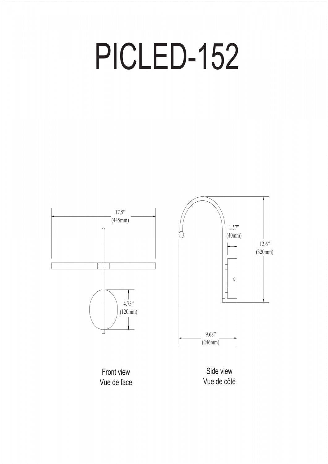 Dainolite Display/Exhibit LED Picture Light 6w Polished Chrome Finish Lamp|Lampe pour affichage d'image Dainolite avec finition en chrome poli et ampoule LED de 6 W