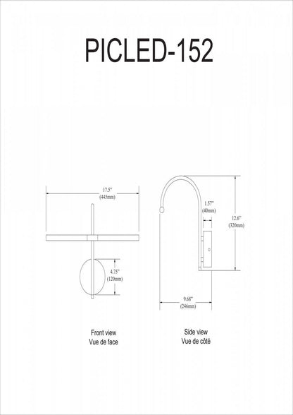 Dainolite Display/Exhibit LED Picture Light 6w Satin Chrome Finish Lamp|Lampe pour affichage d'image de Dainolite avec finition en chrome satiné et ampoule LED de 6 W