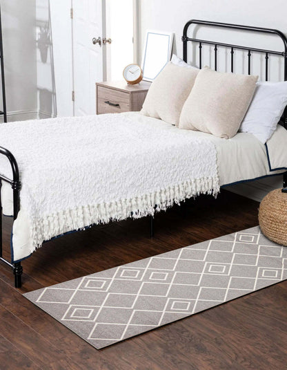 Tapis Kenza gris lavable en machine - 2'6 x 8'0|Carpette Kenza grise lavable à la machine - 2 pi 6 po x 8 pi 0 po|D86F8KNM