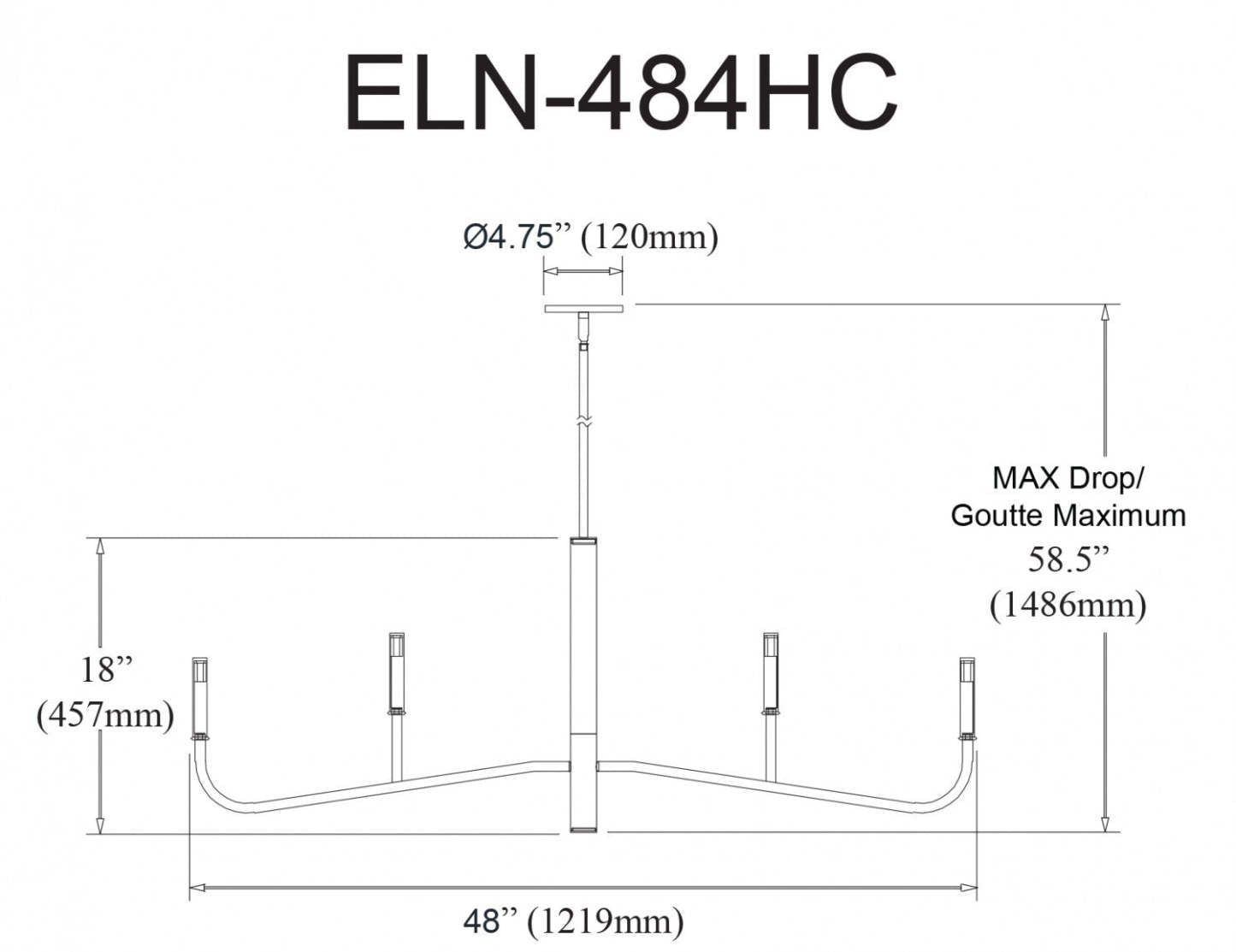 Dainolite Eleanor 4 Light Horizontal Chandelier Aged Brass Lamp|Lustre horizontal Eleanor de Dainolite avec fini laiton vieilli et 4 ampoules