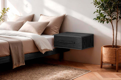 Primo Table De Chevet Flottante 1 Tiroir - Chêne Noir | Primo Floating Nightstand With 1 Drawer - Black Oak