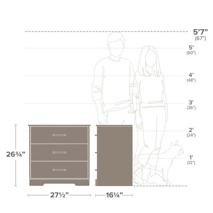 Prepac Rustic Ridge Farmhouse 3-Drawer Nightstand - Black|Table de nuit champêtre Rustic Ridge de Prepac à 3 tiroirs - noire