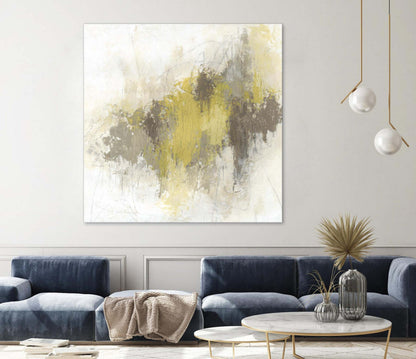 Œuvre d'art murale géante « Saffron Abstract I » 54 x 54