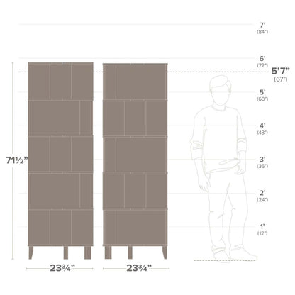Bibliothèque d'angle Prepac Nordik - Chêne naturel|Bibliothèque en coin Nordik de Prepac - chêne naturel